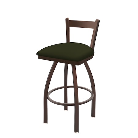 30 Low Back Swivel Bar Stool,Bronze Finish,Canter Pine Seat